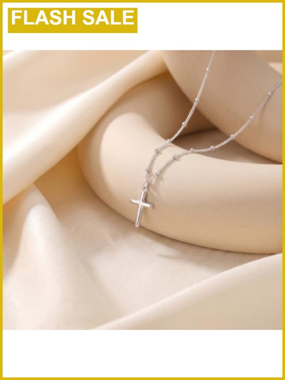 925 Sterling Silver Plated Cross Necklace Women Dainty Pendant Necklace - Picture 4 of 6